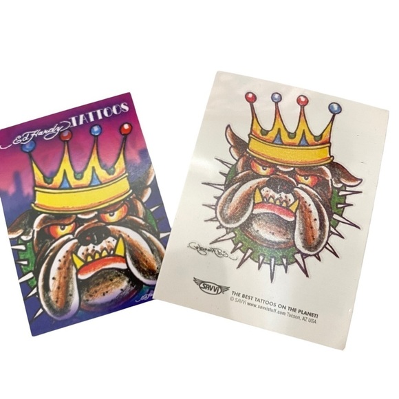 Ed Hardy Temporary Tattoos Bulldog King/ Octopus and Skull - Picture 2 of 9